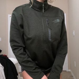 North face army green half zip